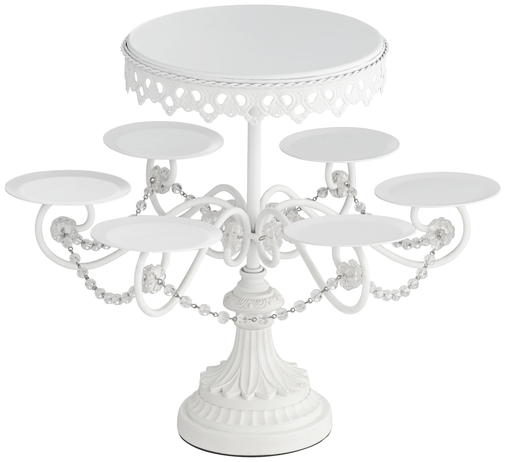 Elise White 12" High Cake and Cupcake Stand