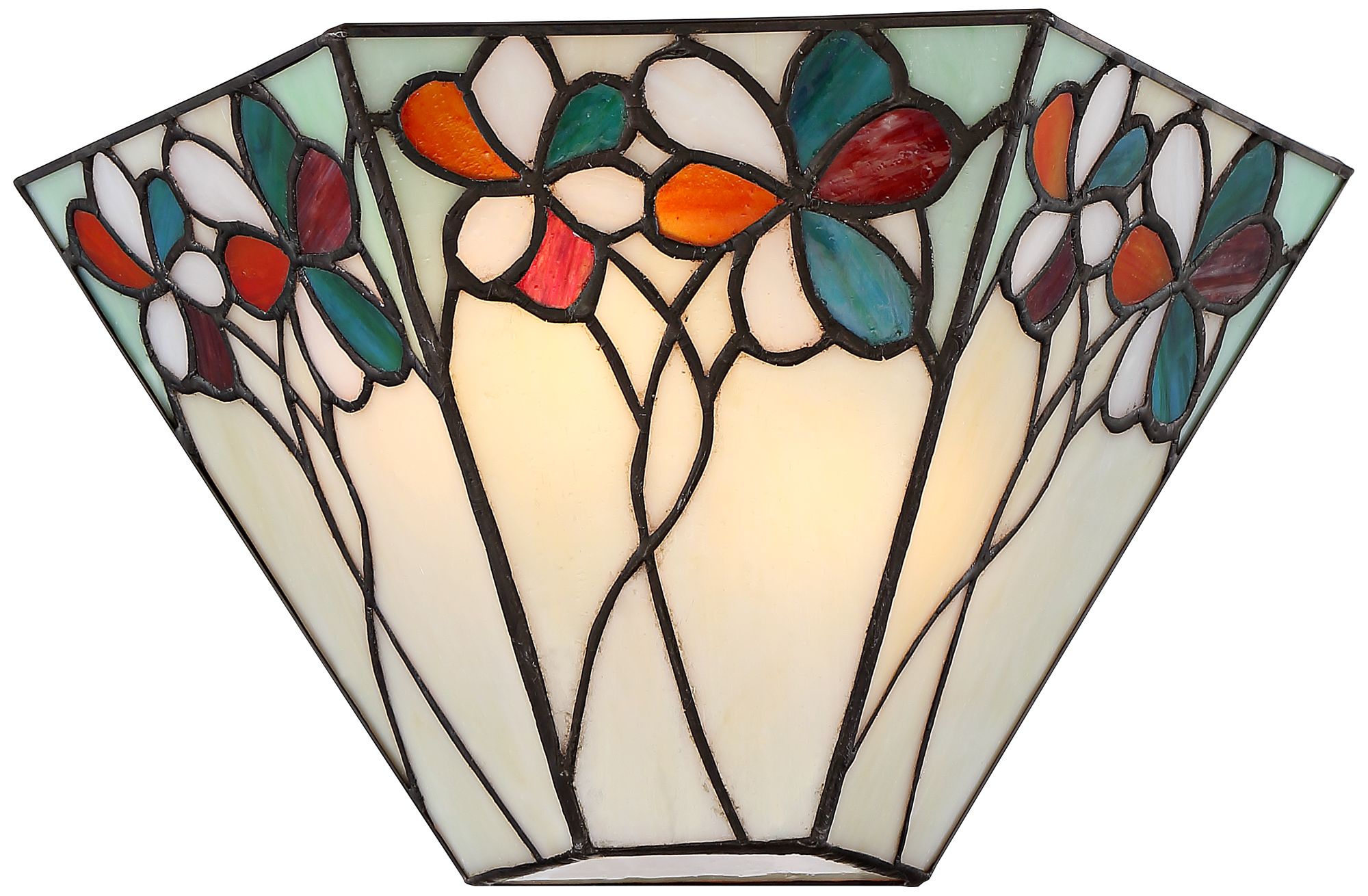 Bouquet 6 1/2" High Bronze Tiffany-Style Wall Sconce