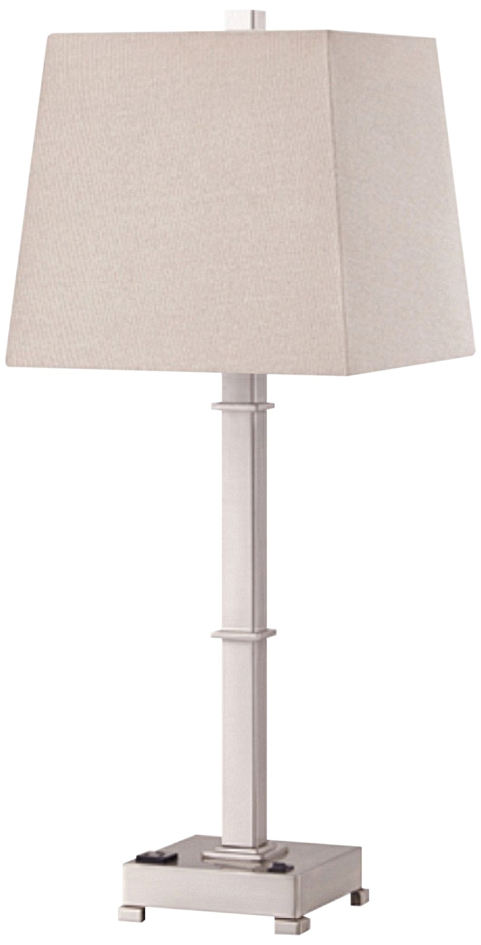 Madison Brushed Nickel Table Lamp with Base Utility Plug