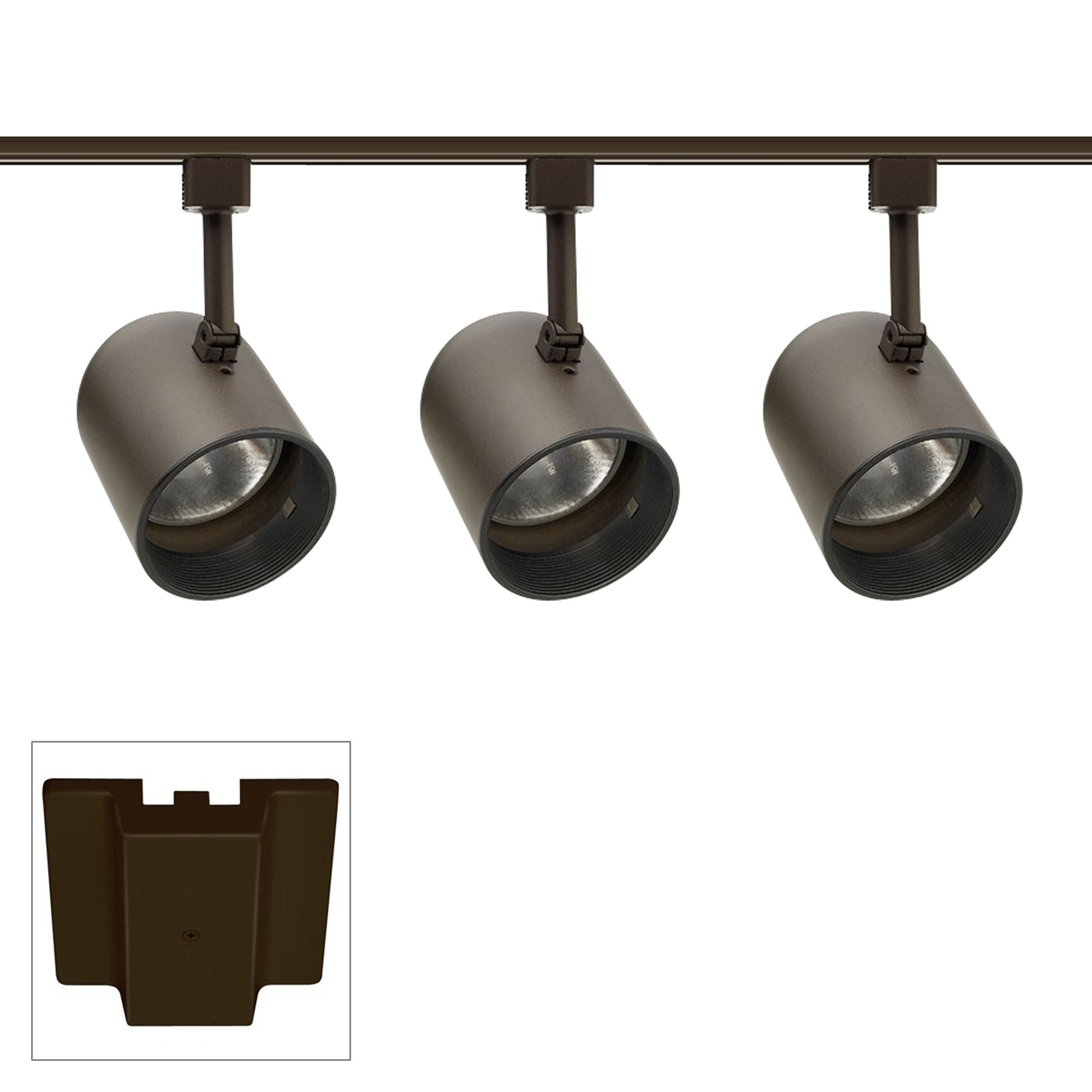 Juno 3-Light Round Back Bronze Floating Canopy Track Kit