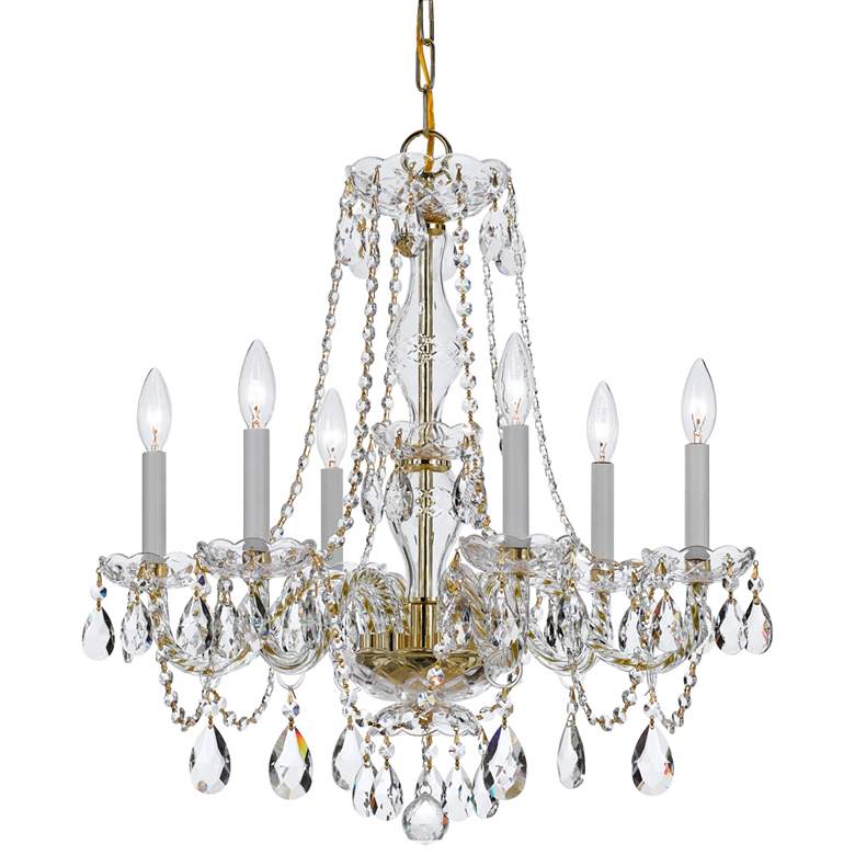 Image 2 Traditional Crystal 23"W Polished Brass 6-Light Chandelier
