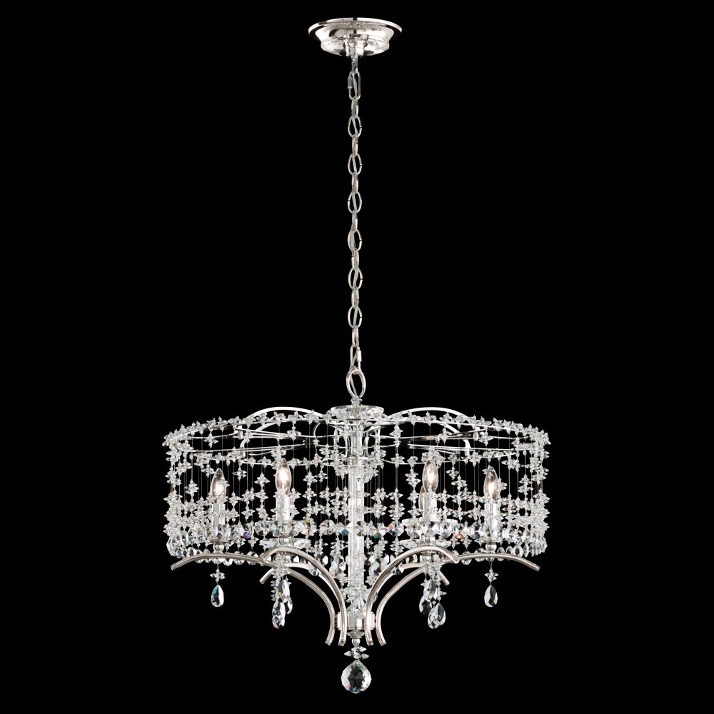 Bella Rose 24" Wide Antique Silver and Crystal Chandelier