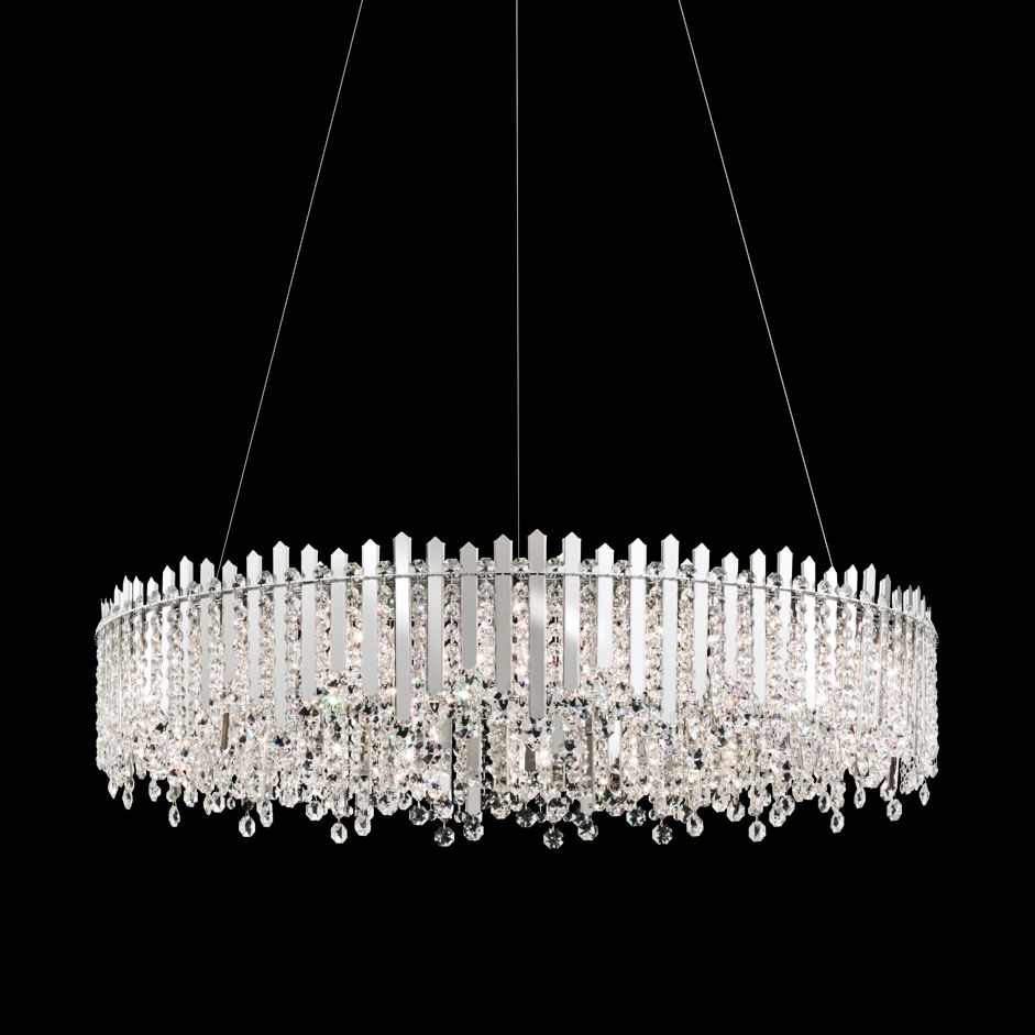 Schonbek Chatter 24"W Stainless Steel and Crystal Pendant