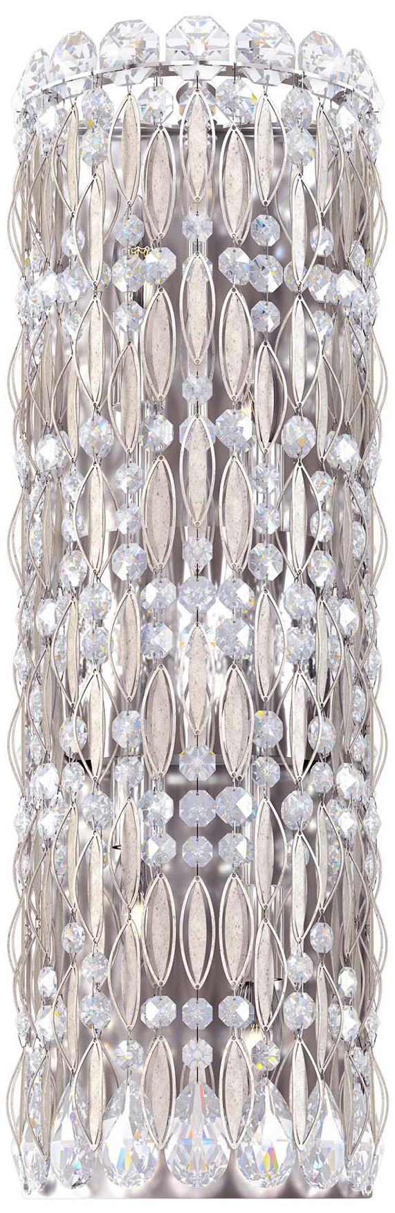 Sarella 22"H Antique Silver and Heritage Crystal Wall Sconce