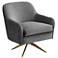 Ames Quilted Gray Velvet Swivel Chair