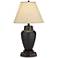 Auburn Hammered Bronze Table Lamp with USB Workstation Base