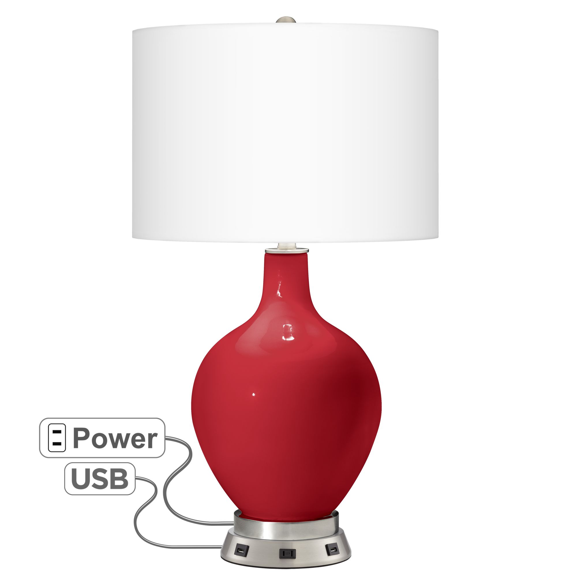 red table lamp base