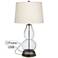 Glass Fillable Double Gourd Table Lamp with USB Workstation Base