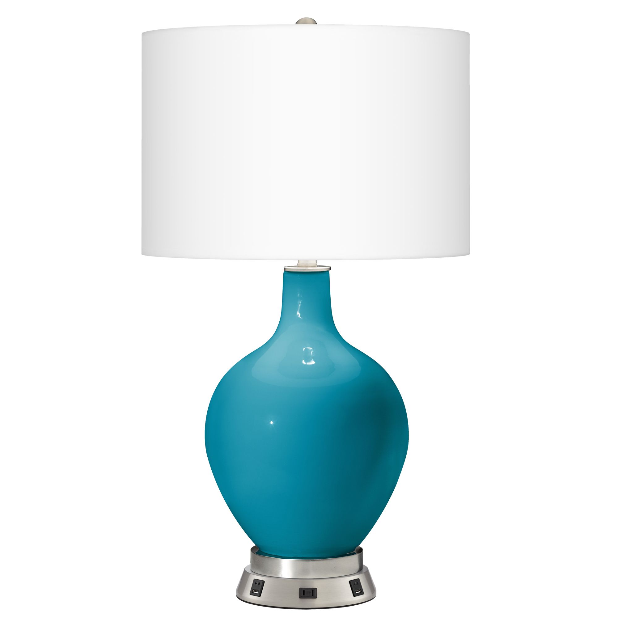 Caribbean Sea Ovo Table Lamp with USB Workstation Base