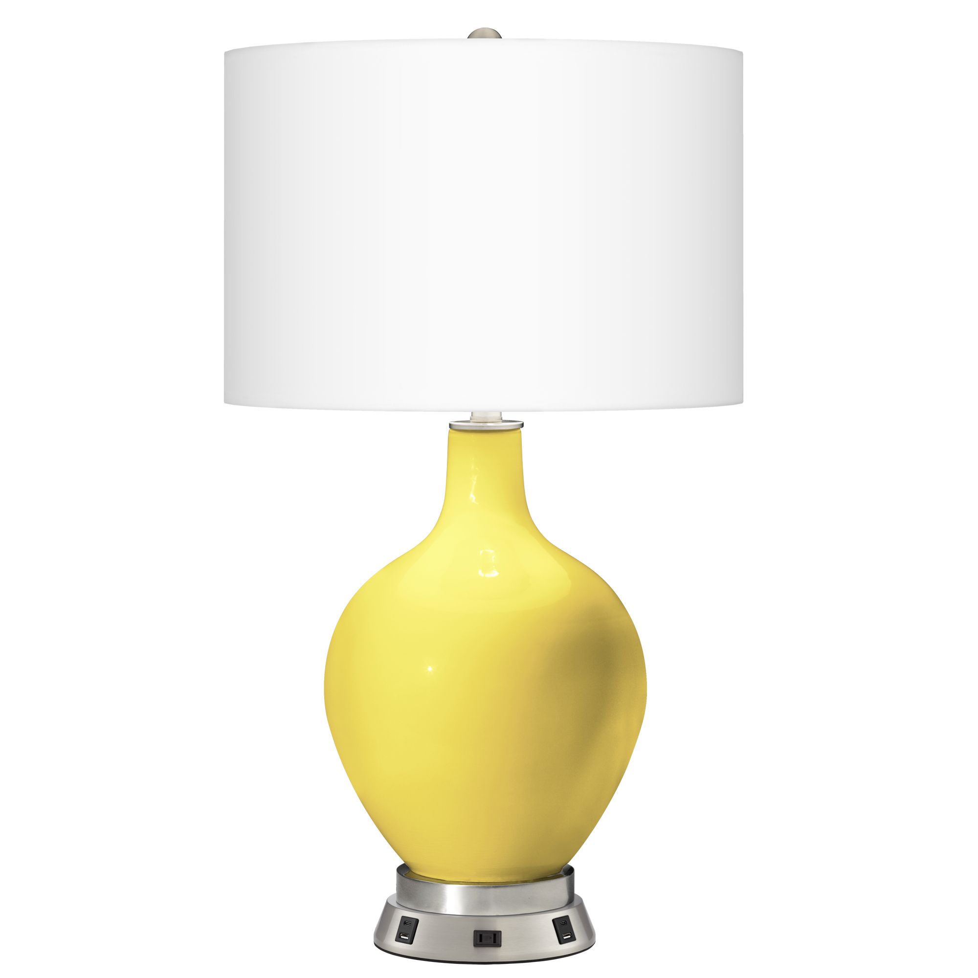 Lemon Twist Ovo Table Lamp with USB Workstation Base