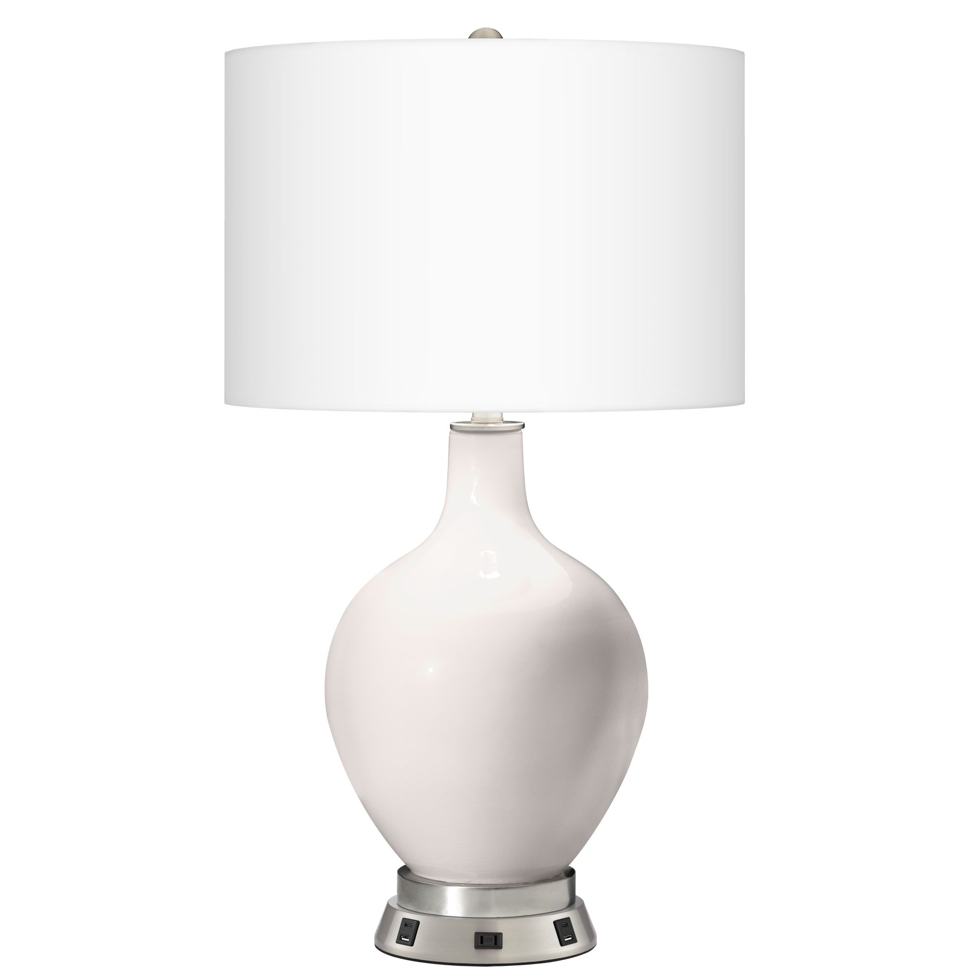 Smart White Ovo Table Lamp with USB Workstation Base