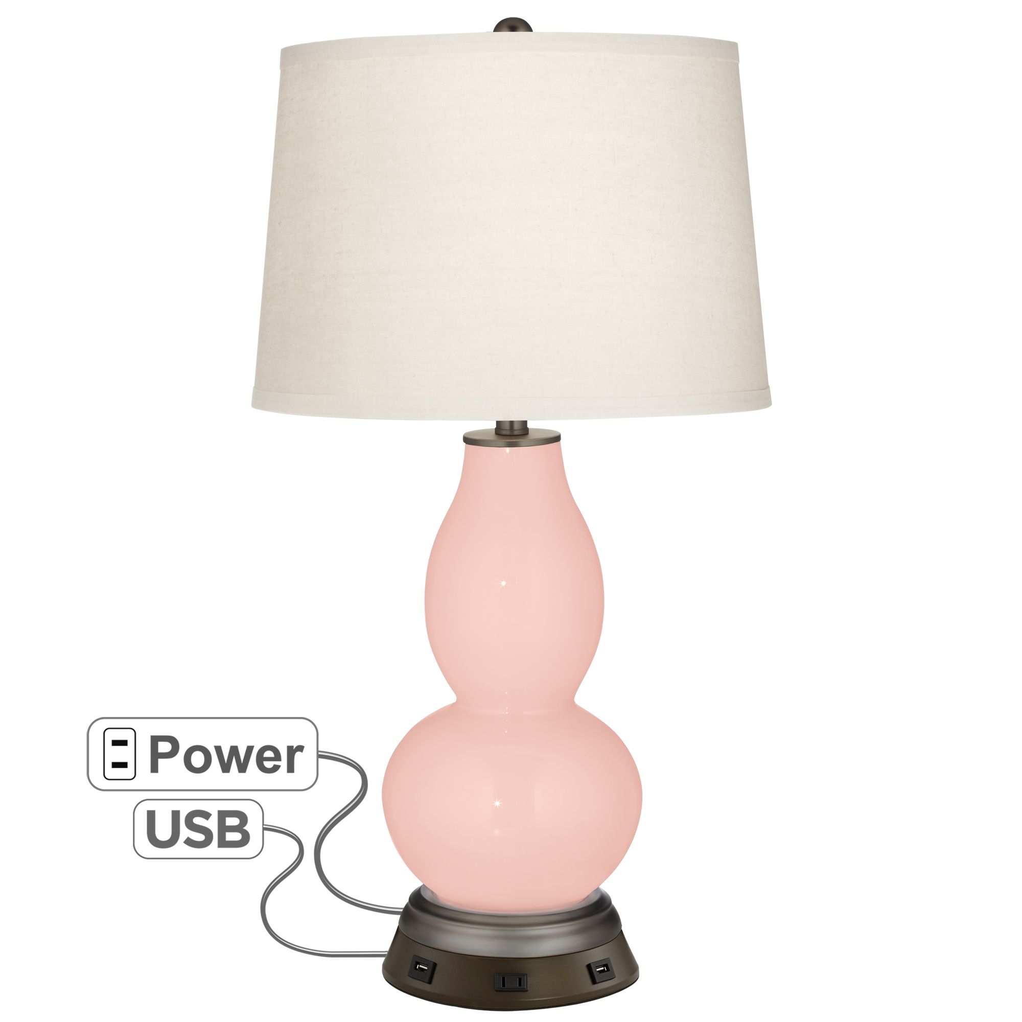 pink and grey bedside lamps