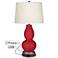 Ribbon Red Double Gourd Table Lamp with USB Workstation Base