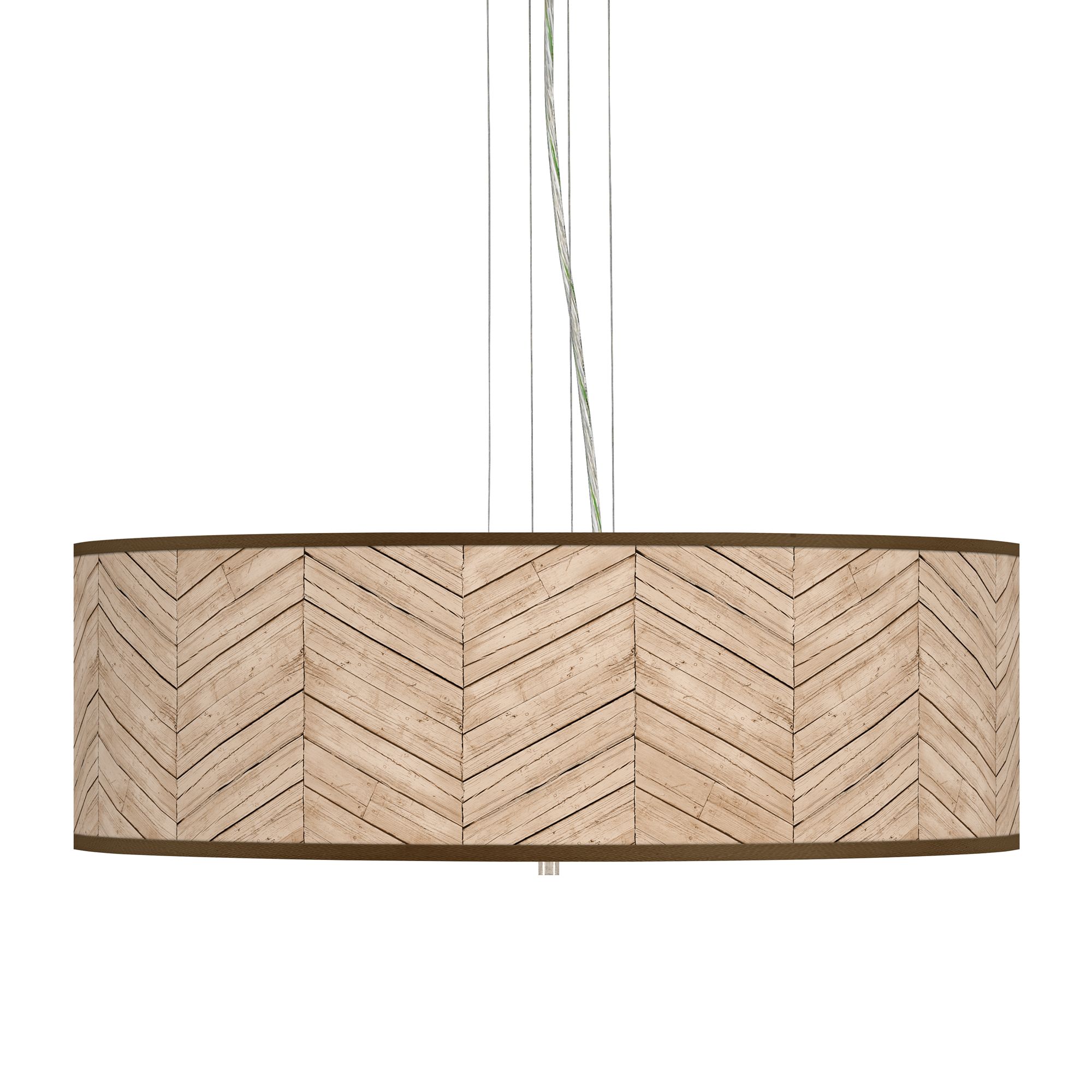 Rustic Woodwork Giclee 24" Wide 4-Light Pendant Chandelier