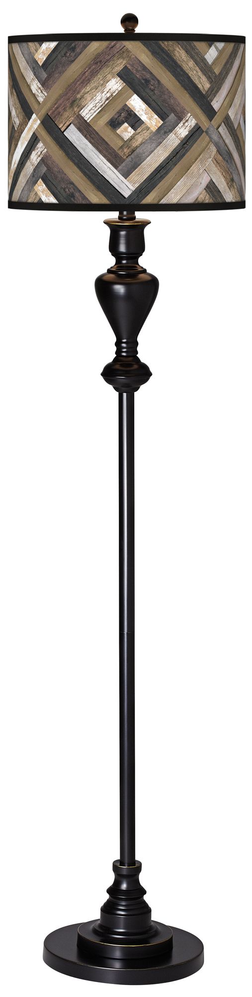 Woodwork Diamonds Giclee Glow Black Bronze Floor Lamp