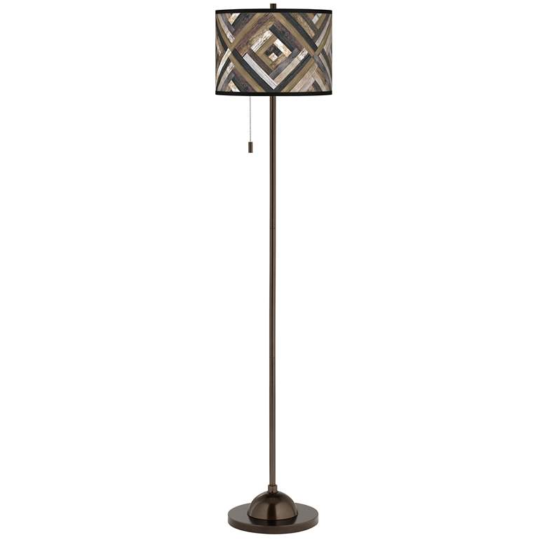Woodwork Diamonds Giclee Glow Bronze Club Floor Lamp
