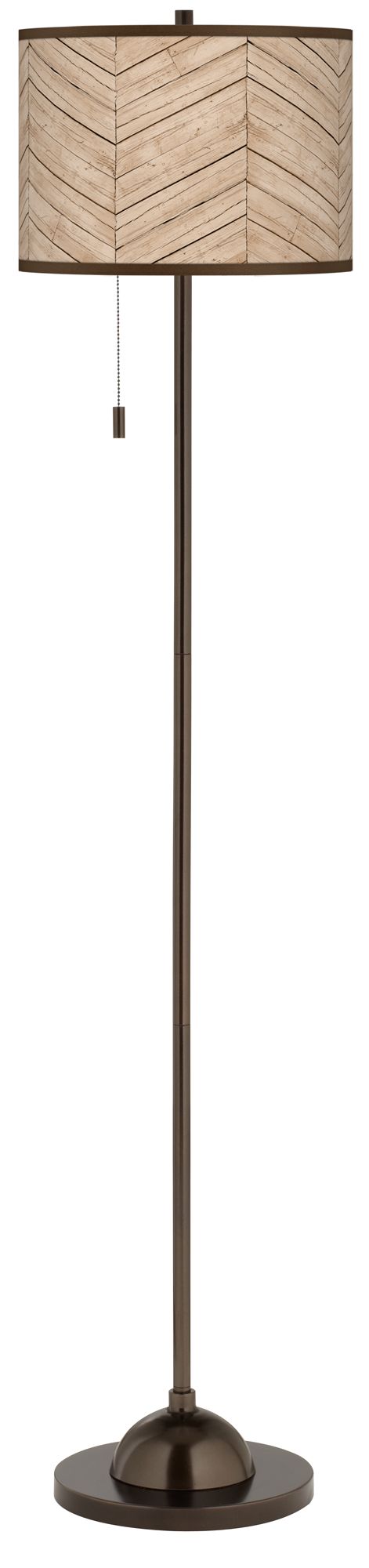 Rustic Woodwork Giclee Glow Bronze Club Floor Lamp