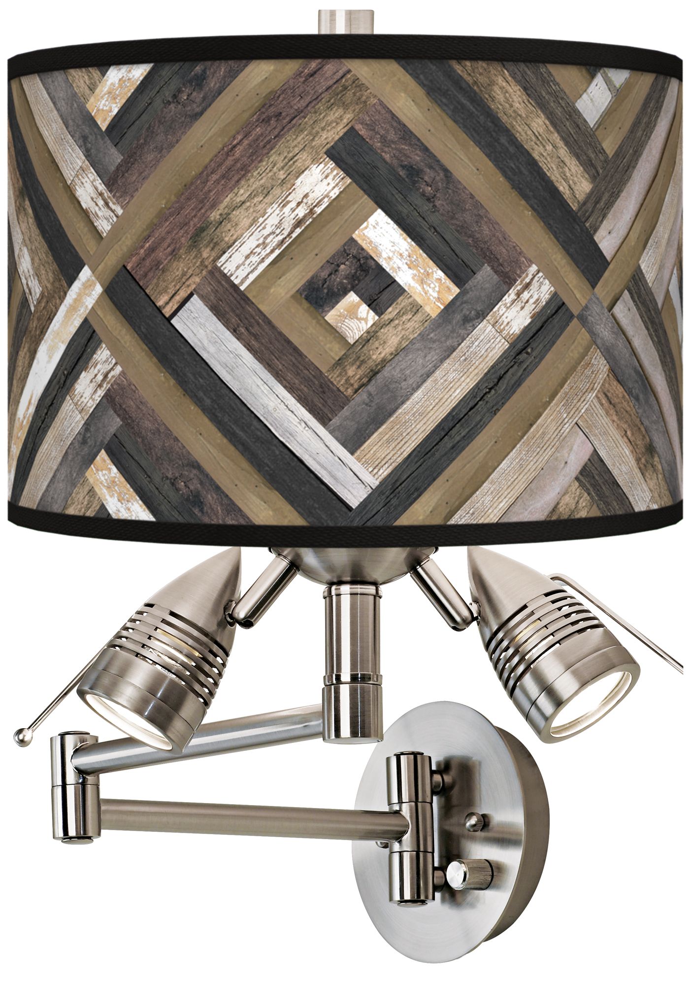 Woodwork Diamonds Plug-In Swing Arm Wall Lamp