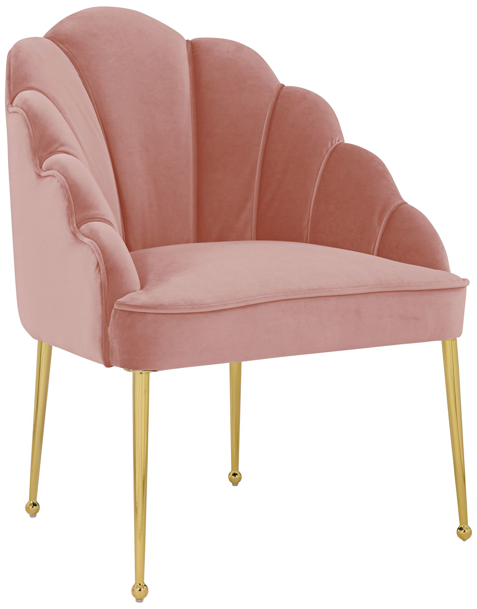 Daisy Petite Blush Velvet Channel Tufted Accent Chair