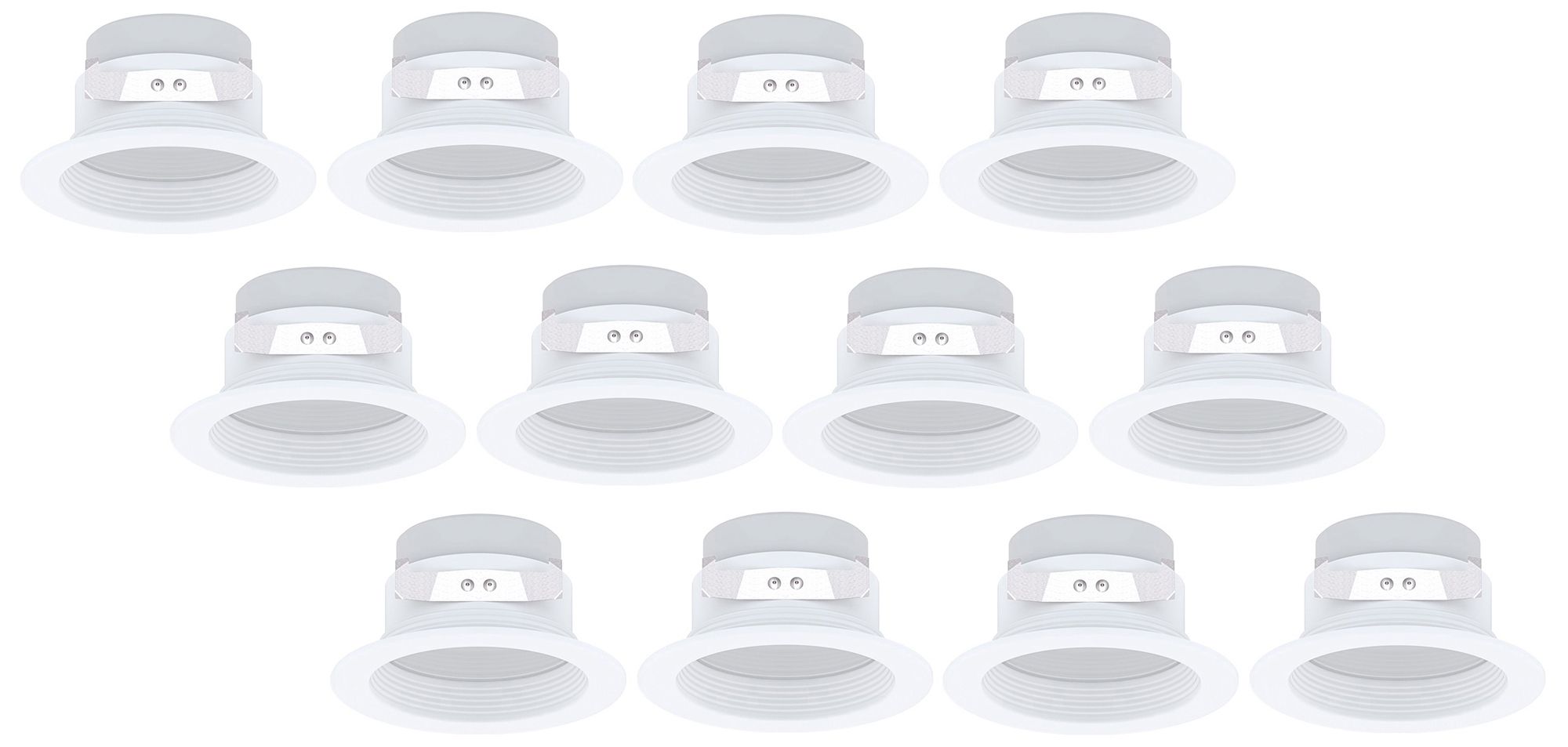 LED Advantage 4" White Baffle Retrofit Downlight Set of 12