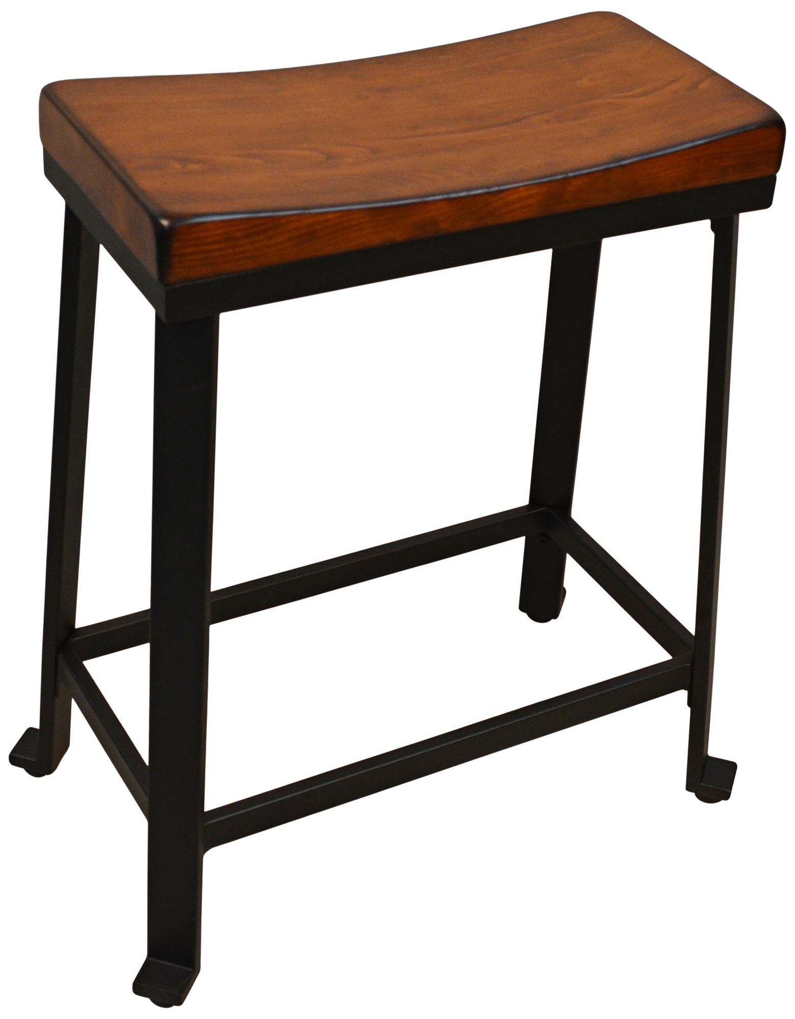 Thea 24" Chestnut Wood Saddle Seat Counter Stool