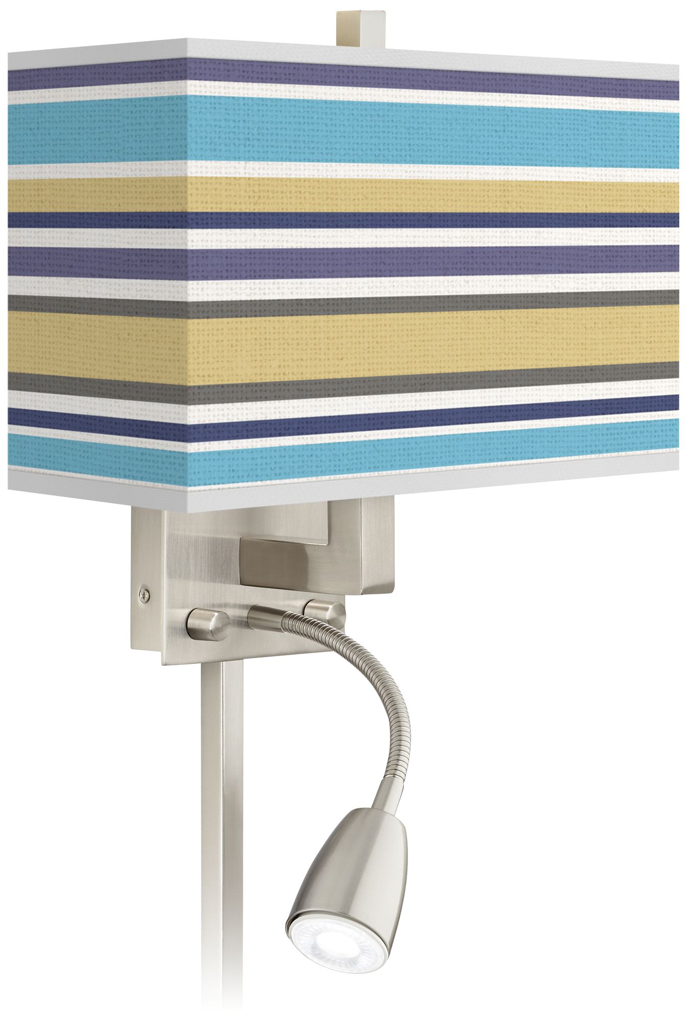 Laguna Stripes Giclee Glow LED Reading Light Plug-In Sconce