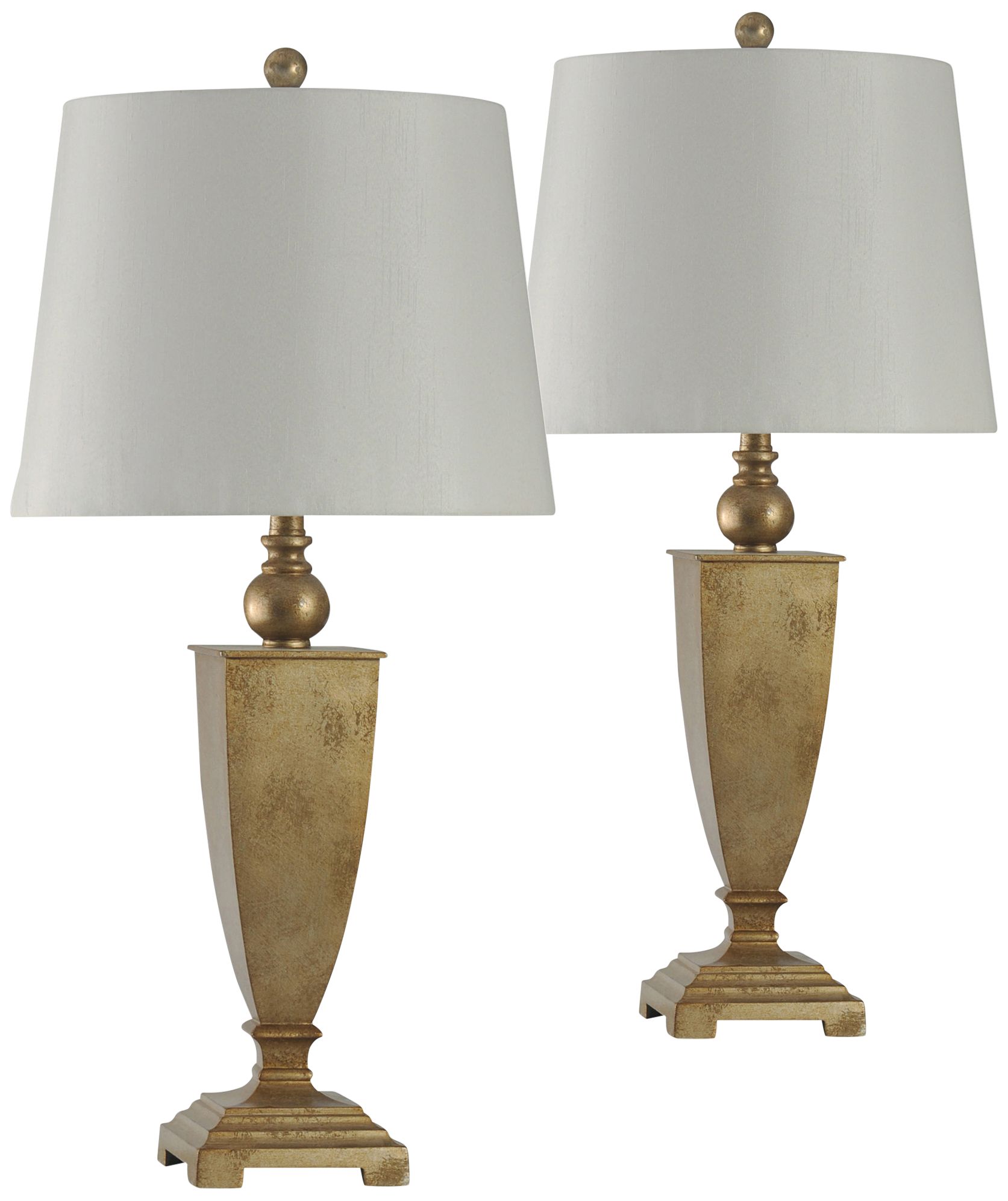Roman Metallic Gold Metal Table Lamps Set of 2