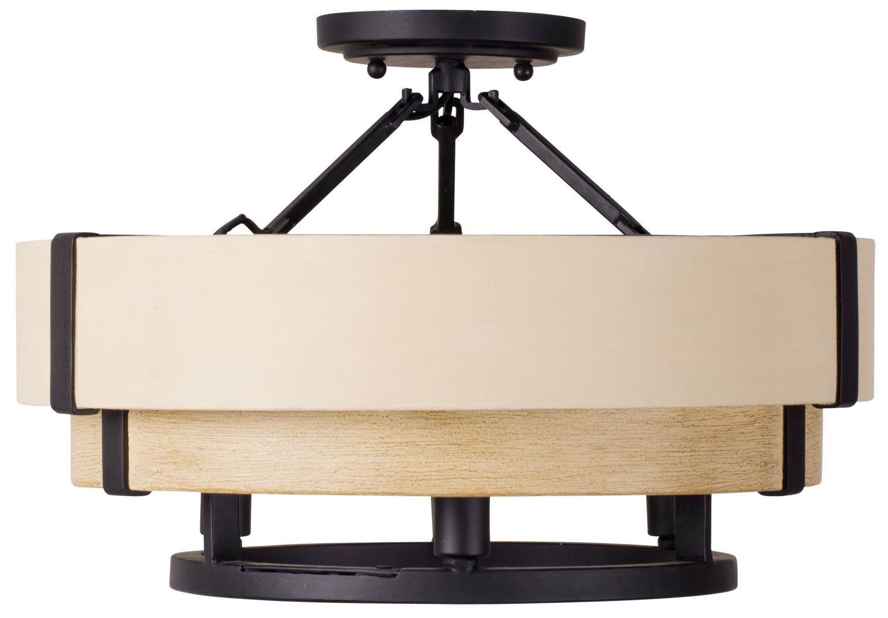 Varaluz Blonde Moment 3-lt Semi-flush - Matte Black/honey/medium Oak