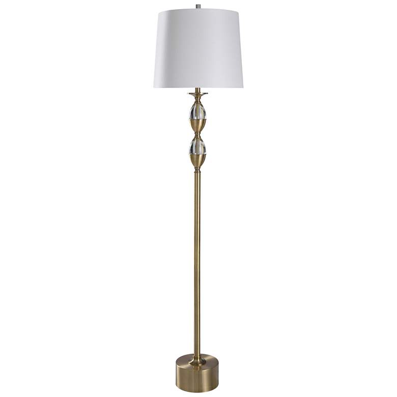 Image 2 Matlock Brass and Clear Crystal Glass Fonts Floor Lamp