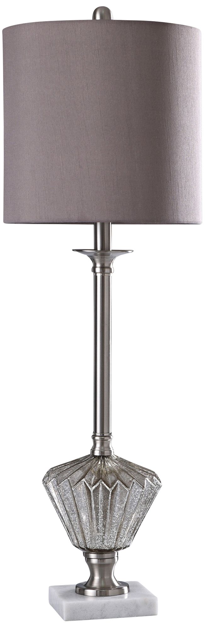 Bishop Polished Chrome and Mercury Glass Buffet Table Lamp