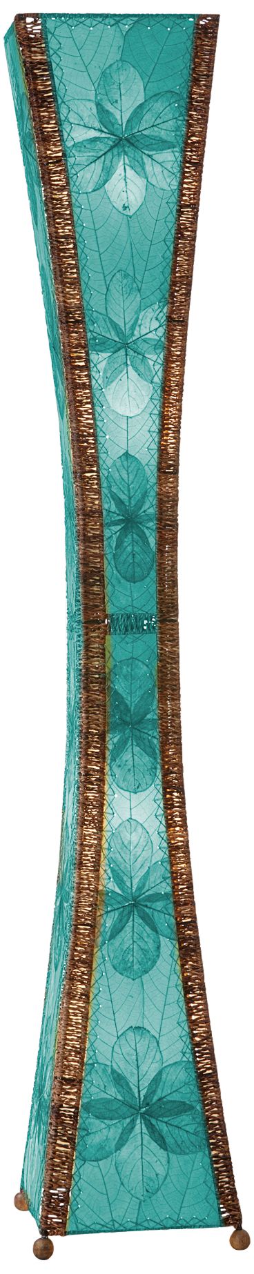 Hourglass Sea Blue Jackfruit Leaves Giant Tower Floor Lamp