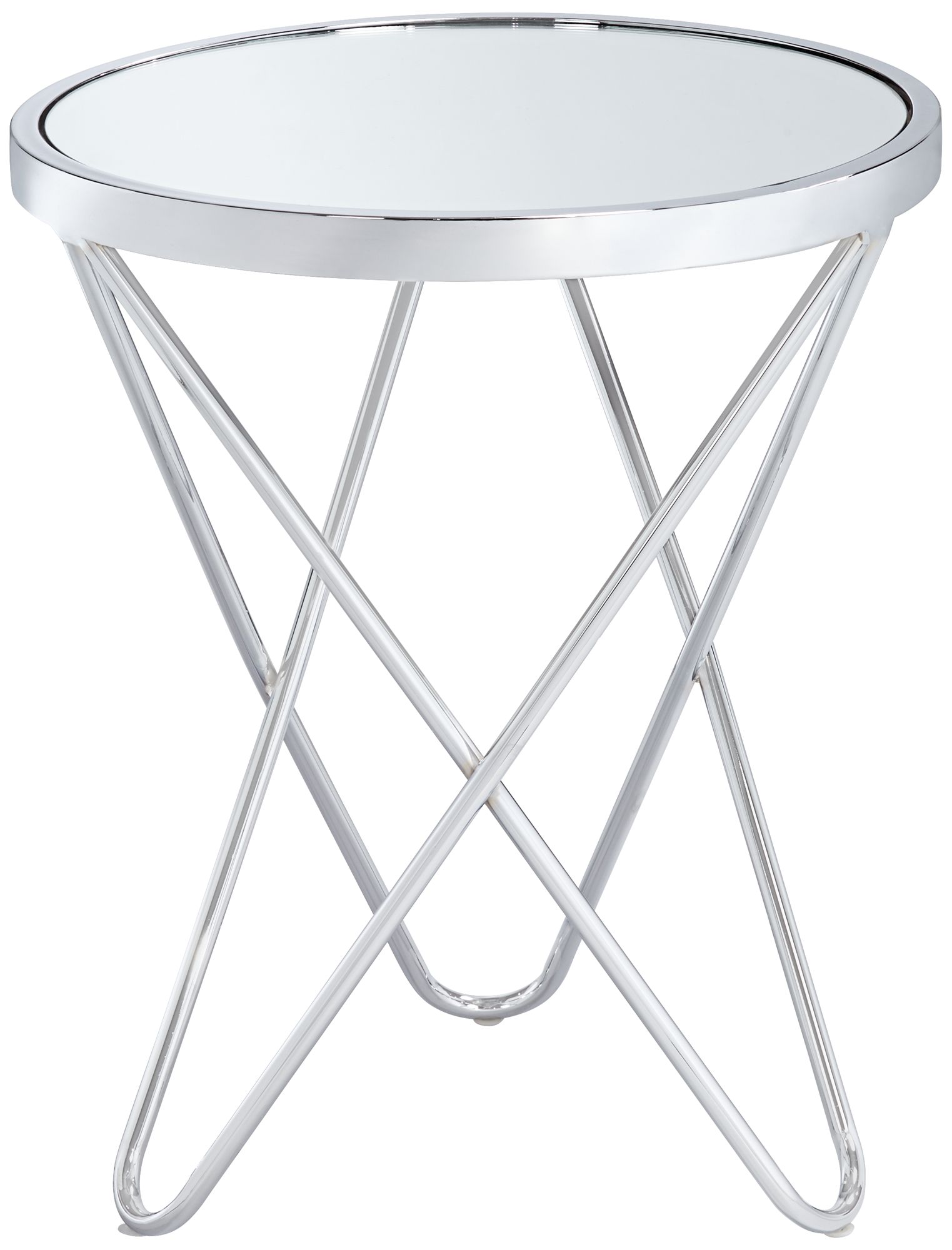 Marty 17 1/2" Wide Silver Mirrored Hairpin End Table