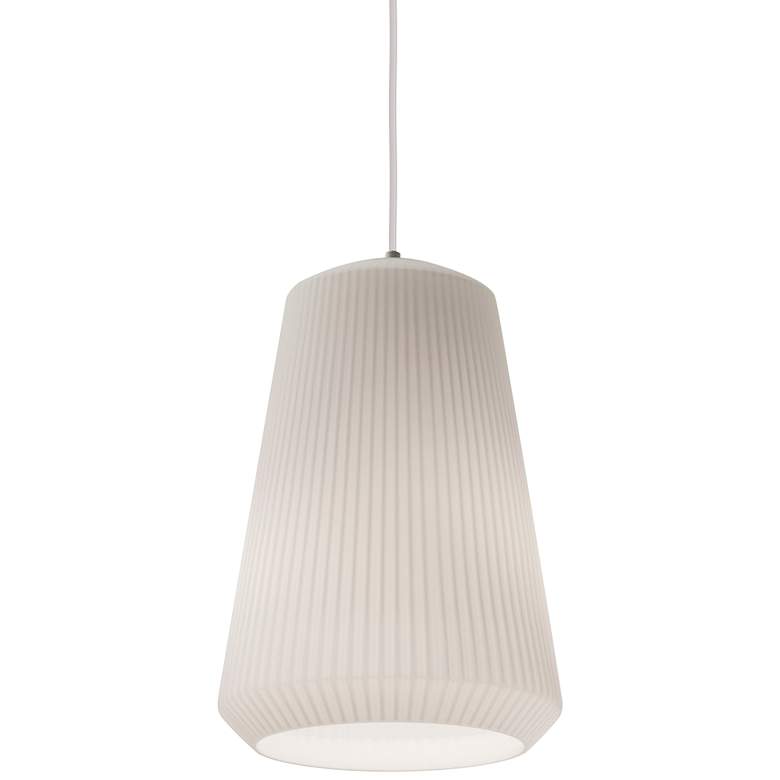 Isla 11&quot; Wide Frosted White Ribbed Glass Mini Pendant