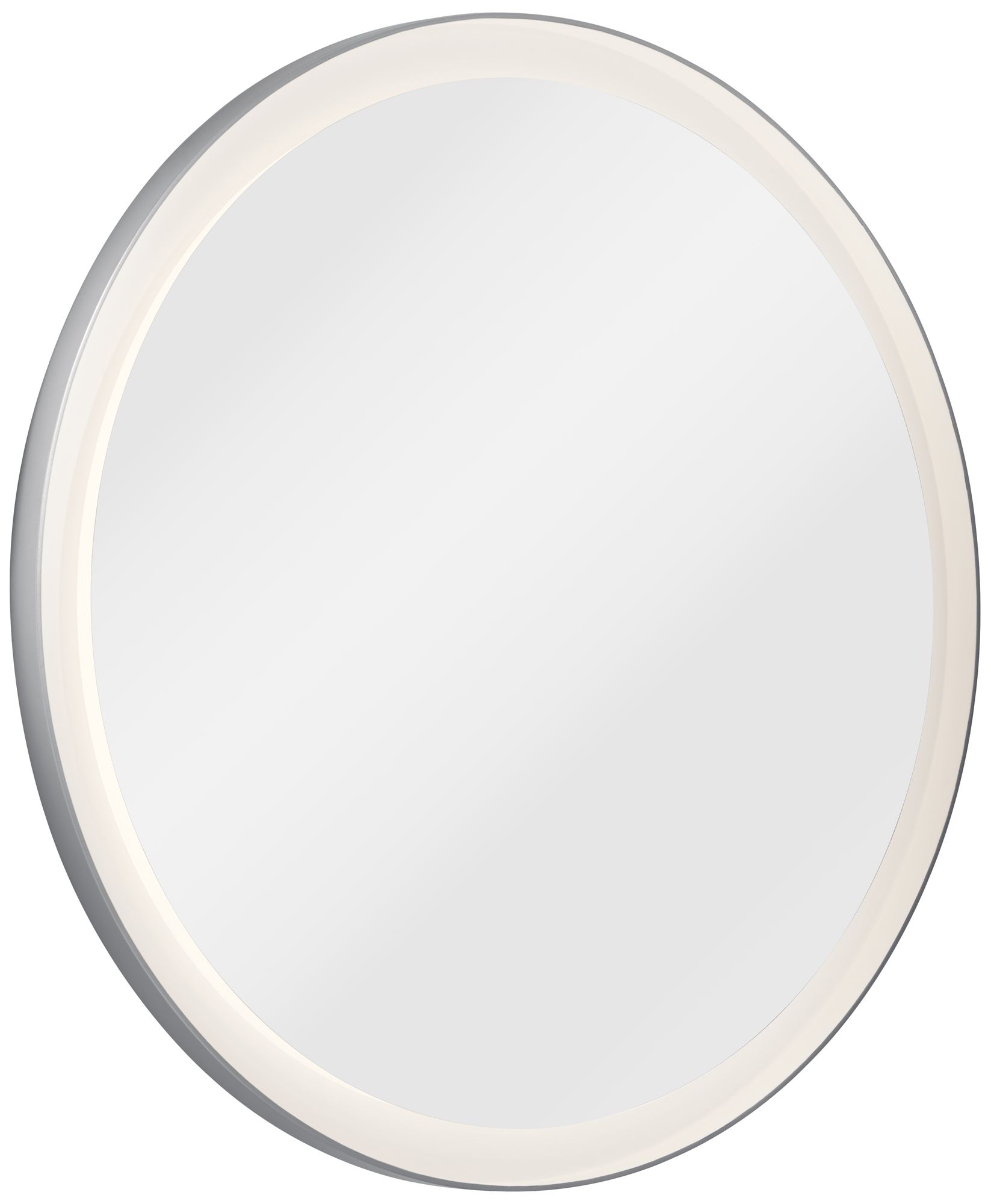 Elan Ryame Matte Silver 31 1/2" Round LED Wall Mirror