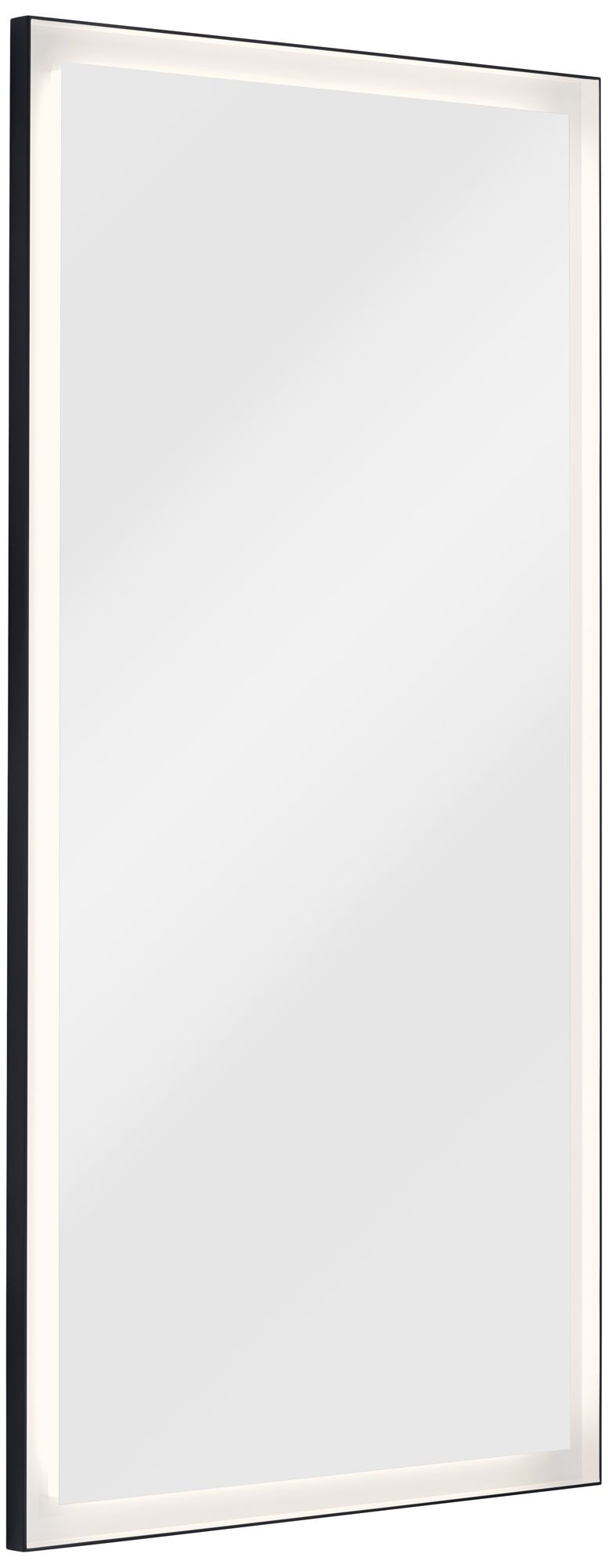Elan Ryame Matte Black 30" x 60" LED Lighted Wall Mirror