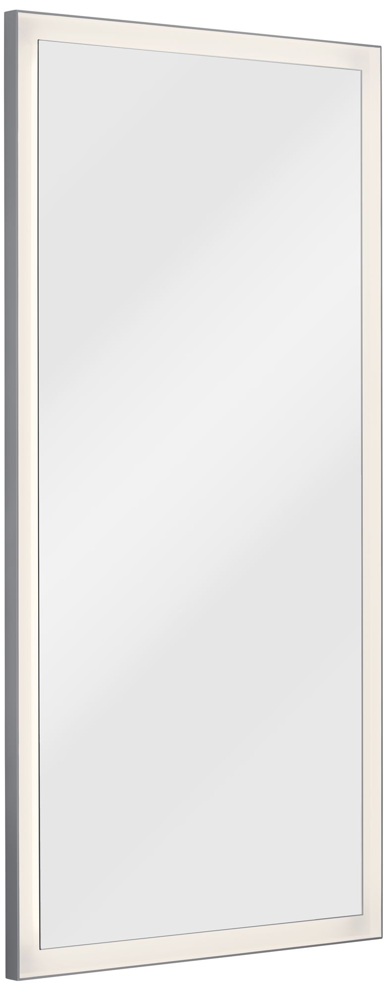 Elan Ryame Matte Silver 30" x 60" LED Lighted Wall Mirror