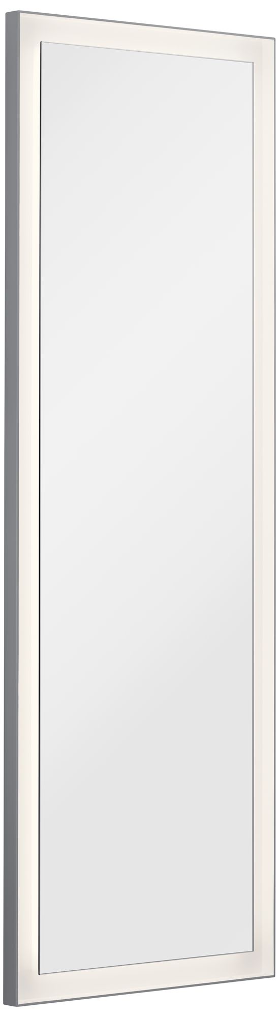 Elan Ryame Matte Silver 20" x 59" LED Lighted Wall Mirror