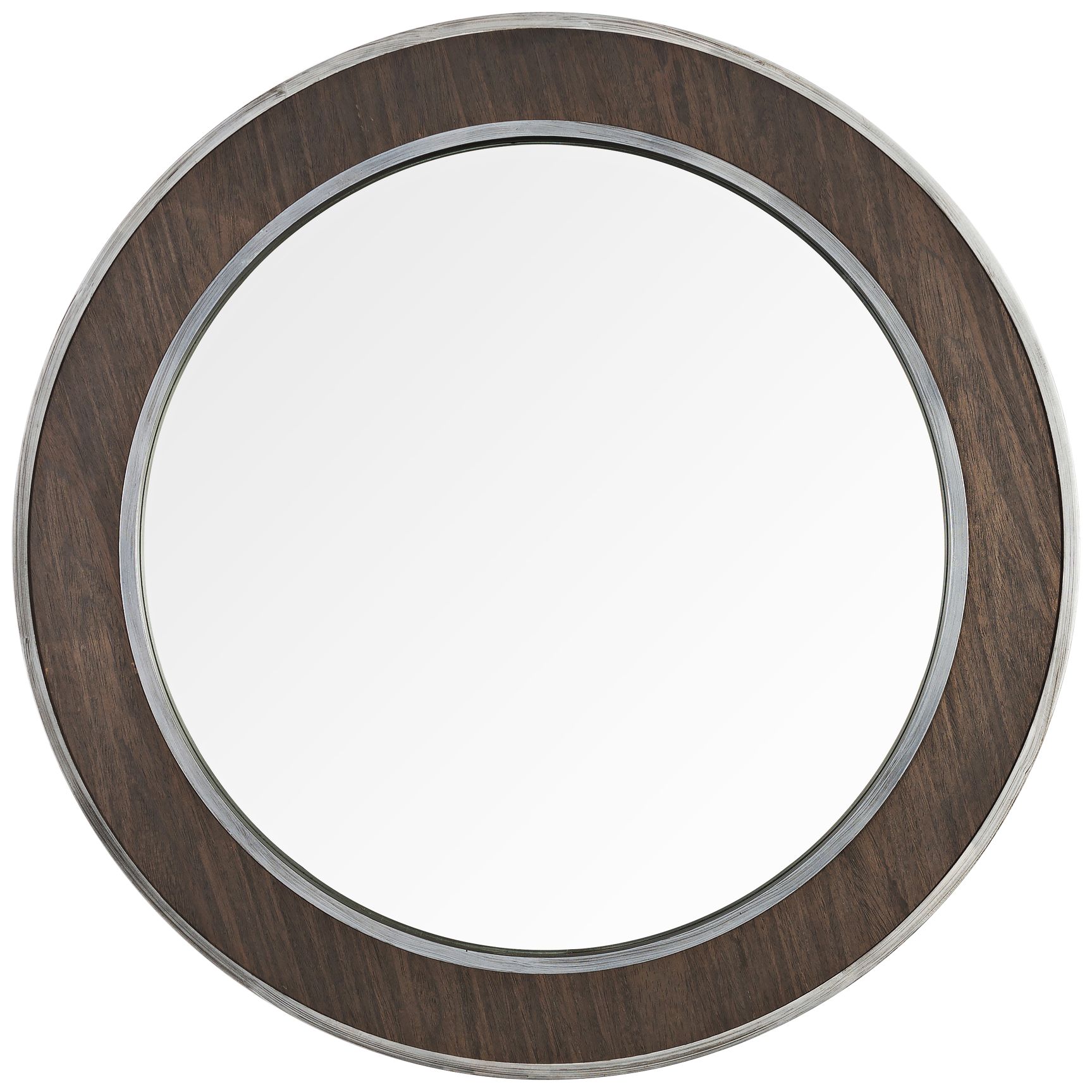 Varaluz Casa Macie Wood and Metal 30" Round Wall Mirror