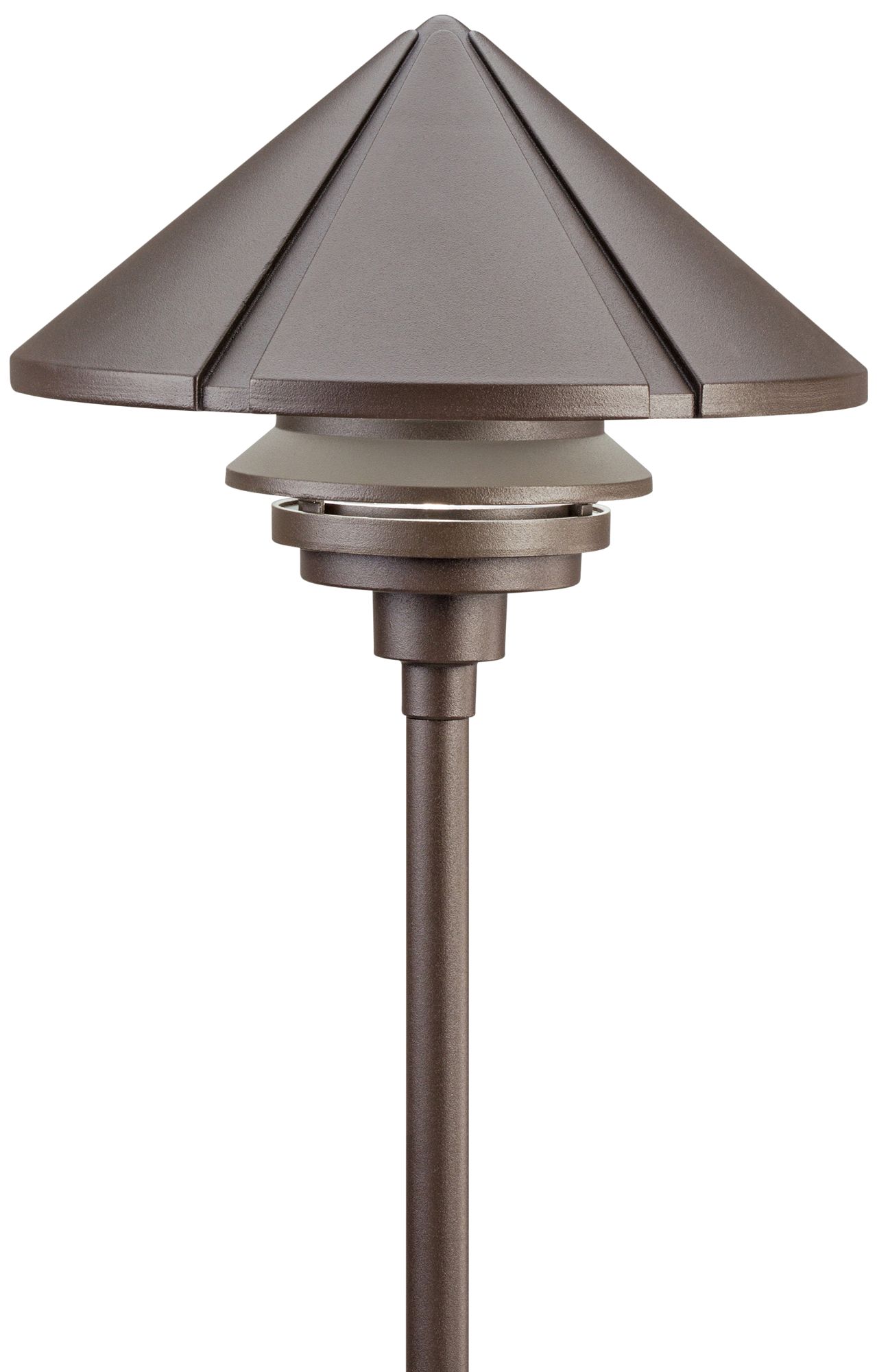 Six Groove 9 1/2" High Bronze 1-Tier Landscape Path Light