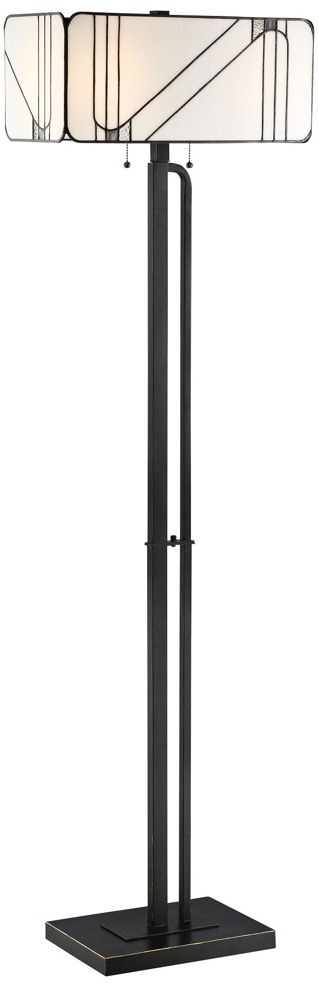 Lite Source Tulani Antique Black Tiffany Glass Floor Lamp