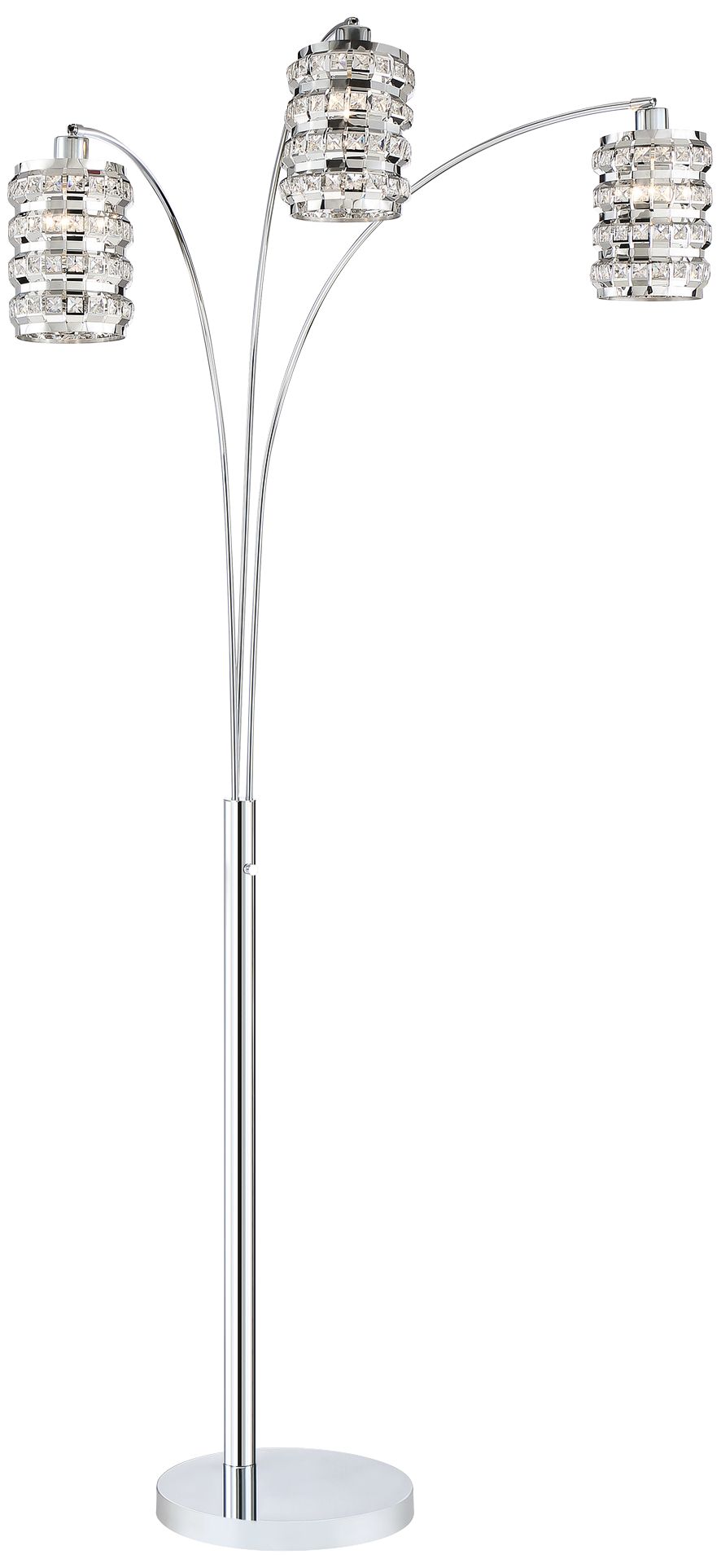 Lite Source Valerie Chrome Metal 3-Light Arc Lamp