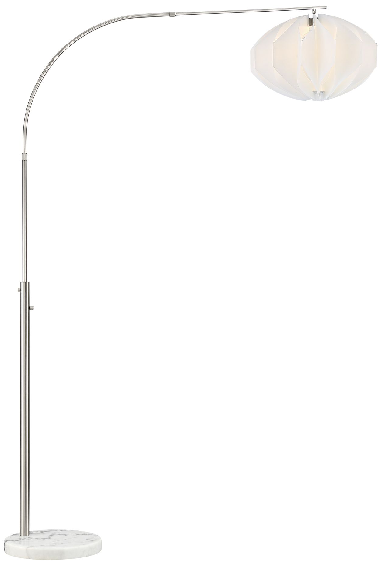 Lite Source Reina Brushed Nickel Arc Lamp with White Shade