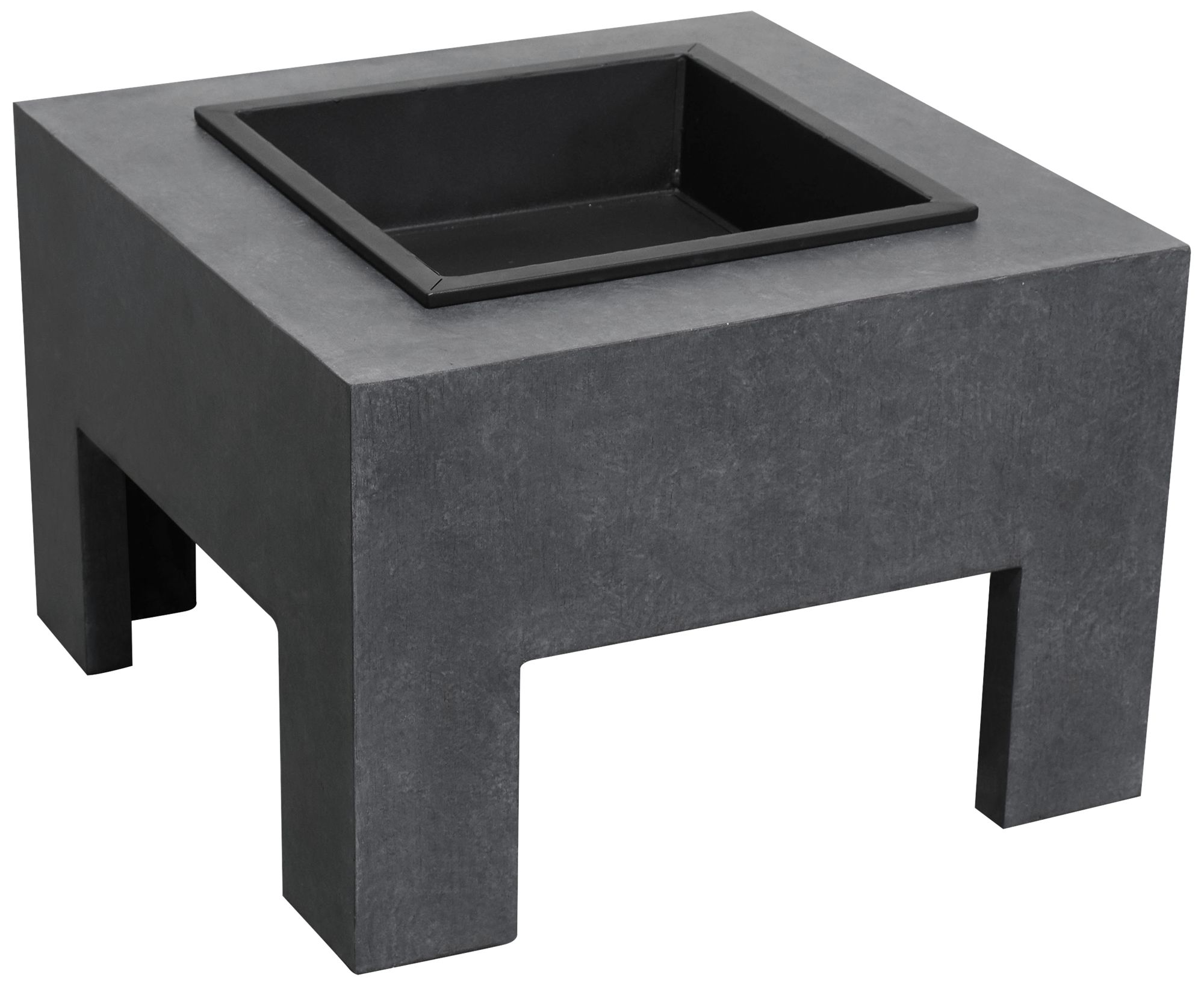 Astella Monolith 23" Wide Dark Gray Granite Outdoor Fire Pit