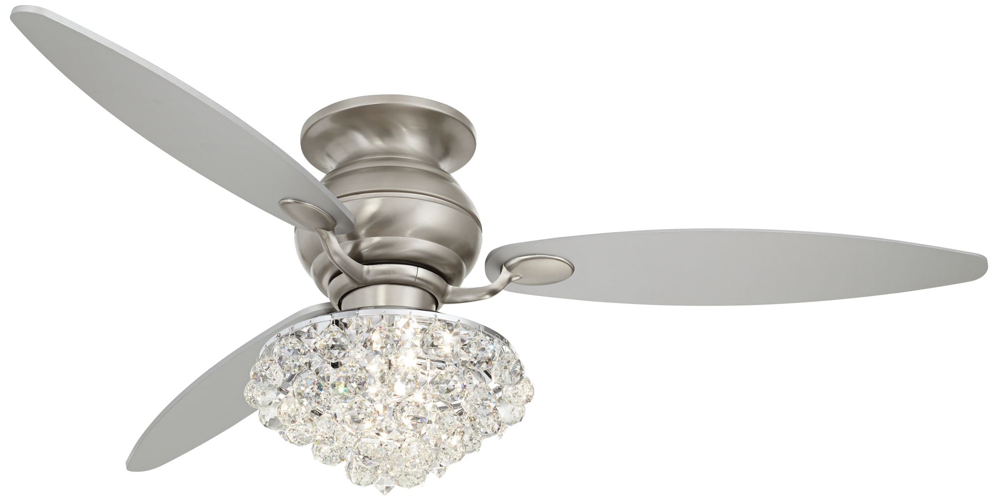 60 Spyder Brushed Nickel Crystal Hugger Led Ceiling Fan 69g37