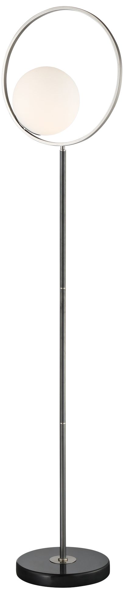 Lite Source Equinox Black Open Circle Metal Floor Lamp