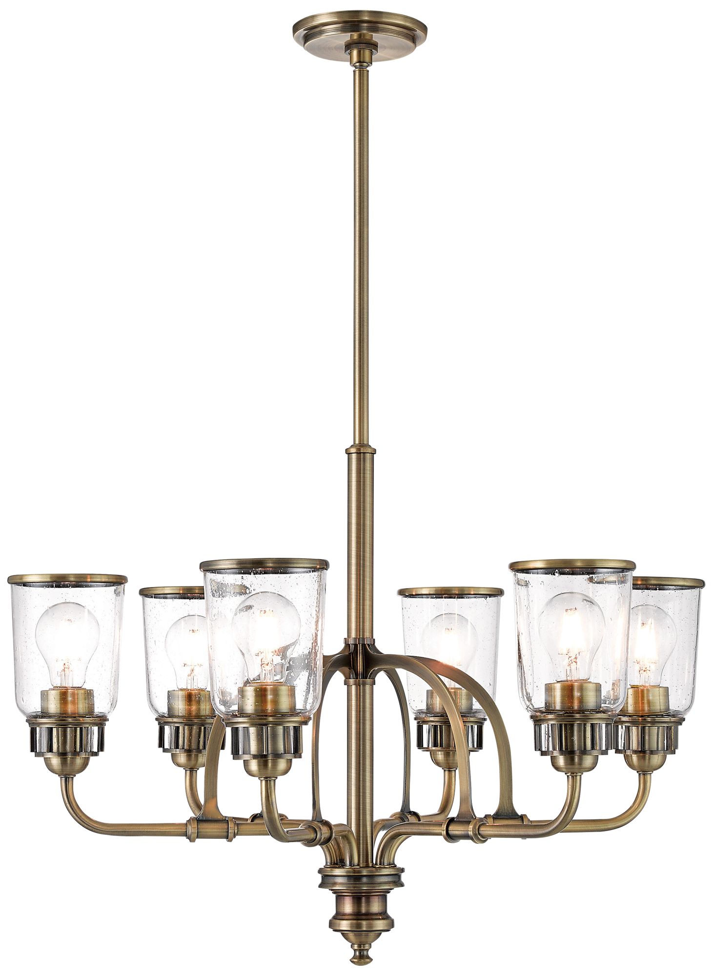 Lawrenceville 26 1/4" Wide Antique Brass 6-Light Chandelier
