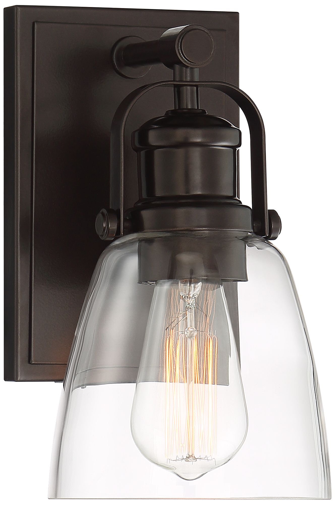 Possini Euro Kalen 10" High Clear Glass Bronze Wall Sconce