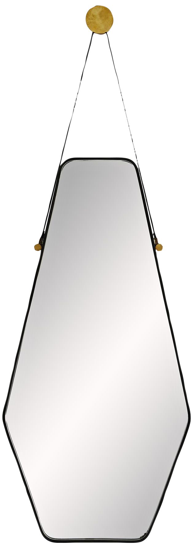 Ripley Antique Brass 15 1/2" x 44 Hexagon Wall Mirror