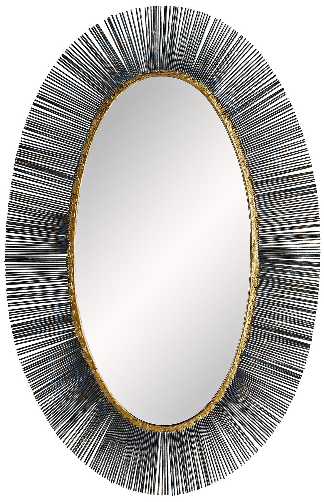 Arteriors Home Perseus Black 24 1/2" x 38" Oval Wall Mirror