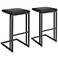 Boone 30" Black Faux Leather Bar Stool Set of 2